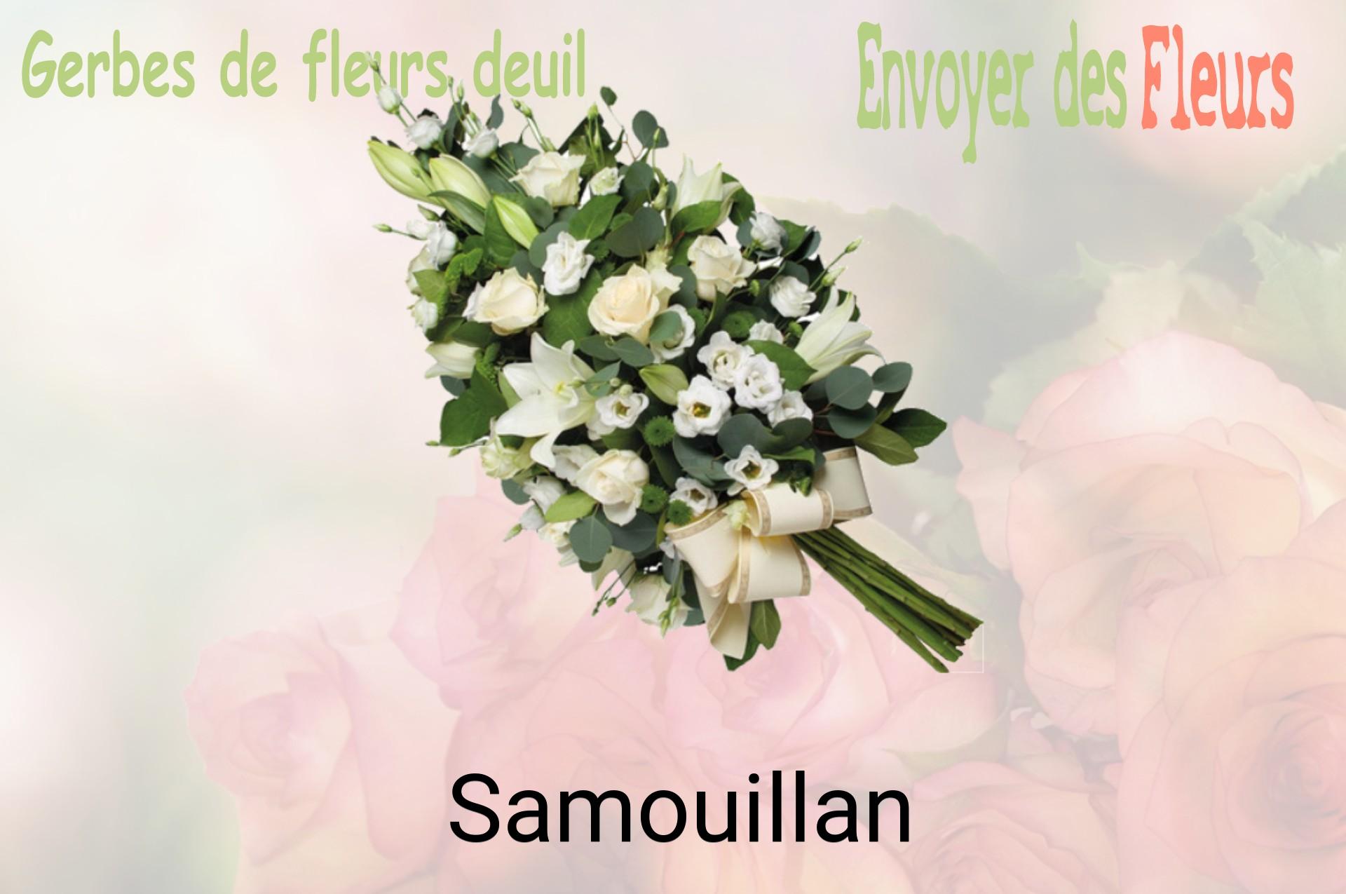Gerbe de fleurs de deuil livrée à Samouillan